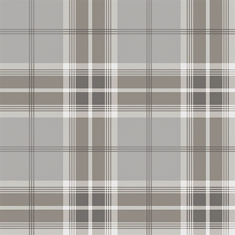 Sala Neutral Plaid Wallpaper