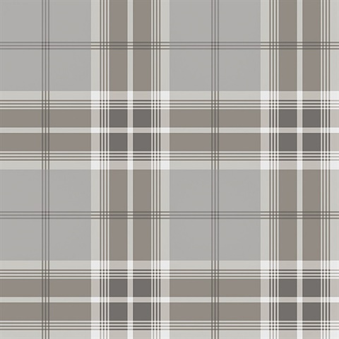 Sala Neutral Plaid Wallpaper