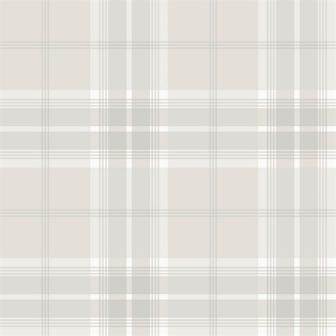 Sala White Plaid Wallpaper