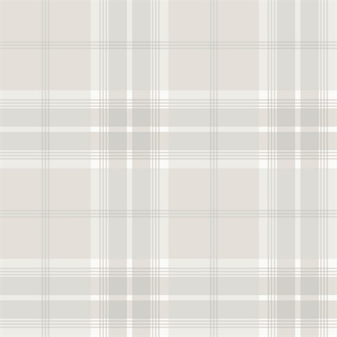 Sala White Plaid Wallpaper