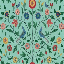 Salisbury Aqua Natural Grasscloth Wallpaper