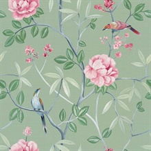 Salters Mint Natural Grasscloth Wallpaper