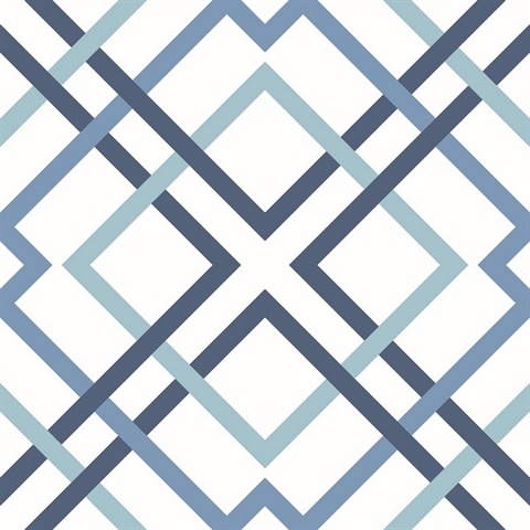 Saltire Blue Geometric Wallpaper