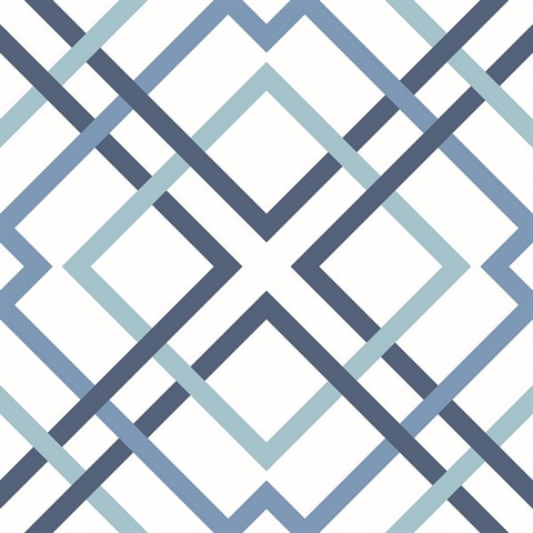 Saltire Blue Geometric Wallpaper