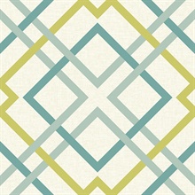 Saltire Green Geometric Wallpaper
