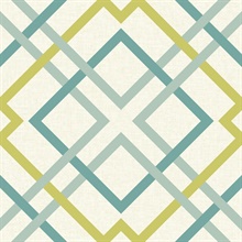 Saltire Green Lattice Wallpaper