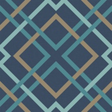 Saltire Navy Lattice Wallpaper