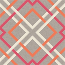 Saltire Pink Lattice Wallpaper