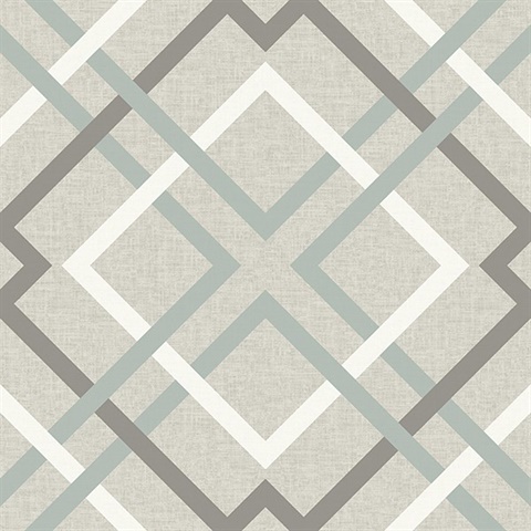 Saltire Taupe Geometric Wallpaper