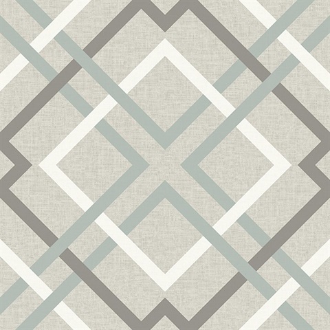 Saltire Taupe Geometric Wallpaper
