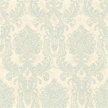 Samantha Blue Damask Wallpaper