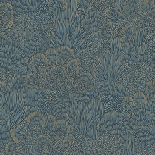 Samba Botanica Blue and Gold Wallpaper