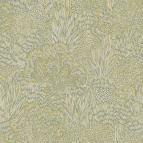 Samba Botanica Green and Gold Wallpaper