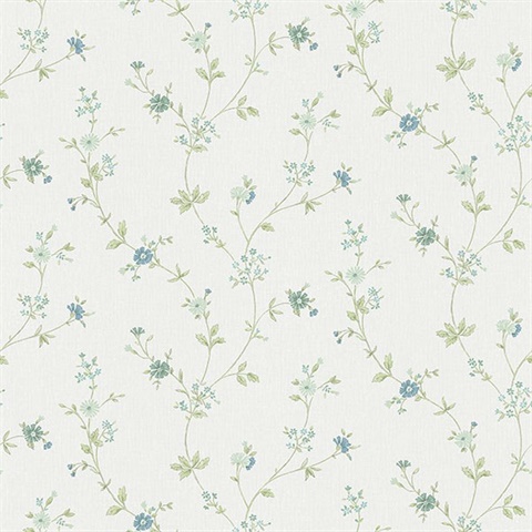 Sameulsson Light Blue Small Floral Trail