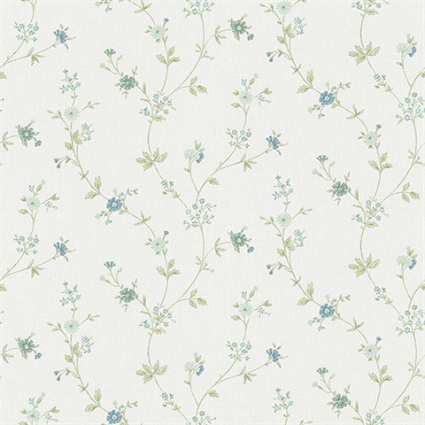 Sameulsson Light Blue Small Floral Trail