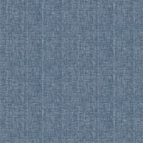 Sampson Dark Blue Oasis Smooth Faux Linen Wallpaper