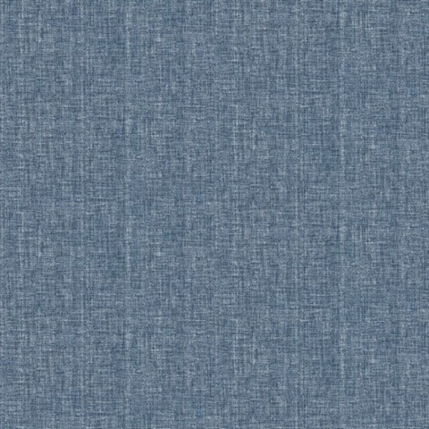 Sampson Dark Blue Oasis Smooth Faux Linen Wallpaper