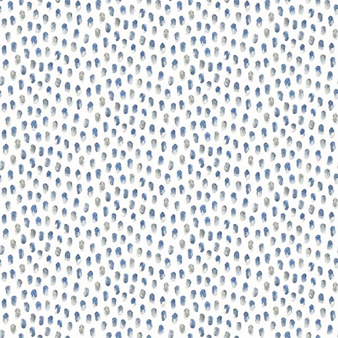 Sand Drips Blue Painted Dots Wallpaper