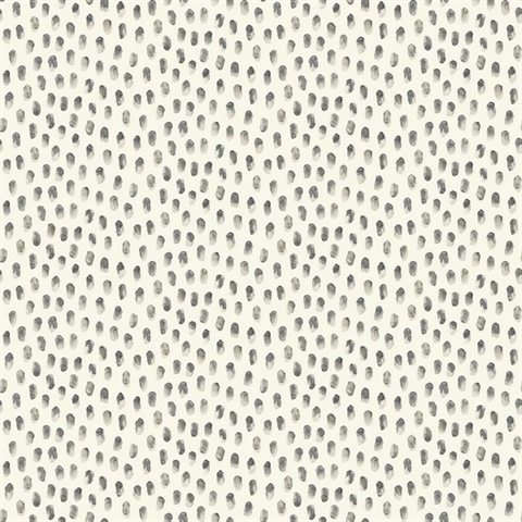 Sand Drips Dark Grey Painted Dots Watercolor Wallpaper