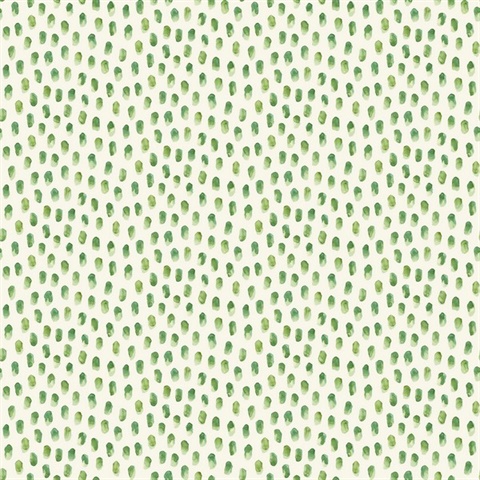 Sand Drips Green Painted Dots Watercolor Wallpaper