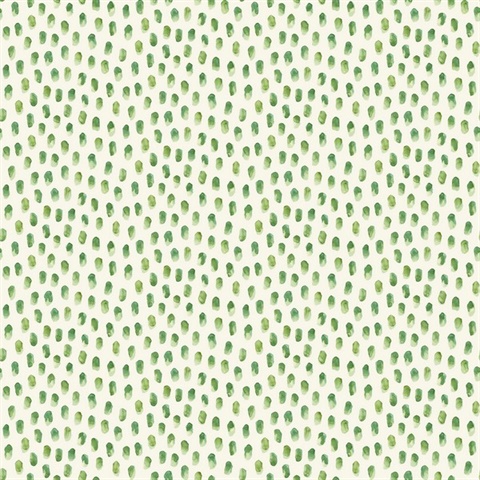 Sand Drips Green Painted Dots Watercolor Wallpaper