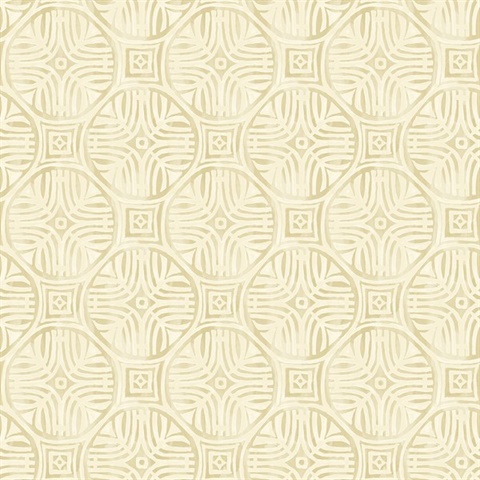 Sandee Butter Medallion Wallpaper