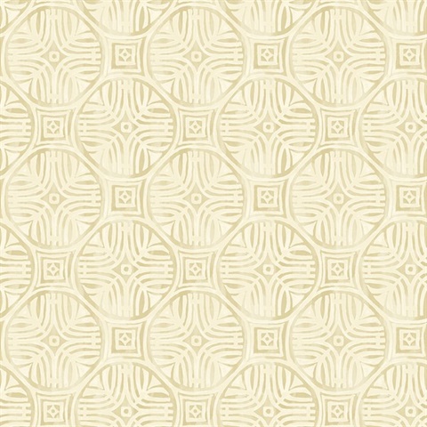 Sandee Butter Medallion Wallpaper