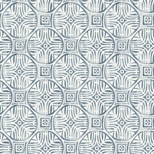 Sandee Navy Medallion Wallpaper