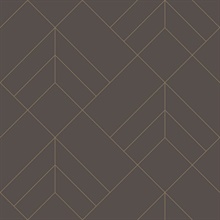 Sander Chocolate Foiled Geometric  Wallpaper