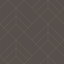 Sander Chocolate Foiled Geometric  Wallpaper