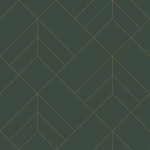 Sander Evergreen Foiled Geometric  Wallpaper