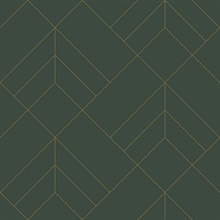 Sander Evergreen Foiled Geometric  Wallpaper