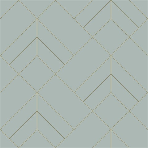 Sander Light Blue Foiled Geometric  Wallpaper