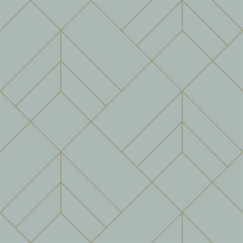 Sander Light Blue Foiled Geometric  Wallpaper