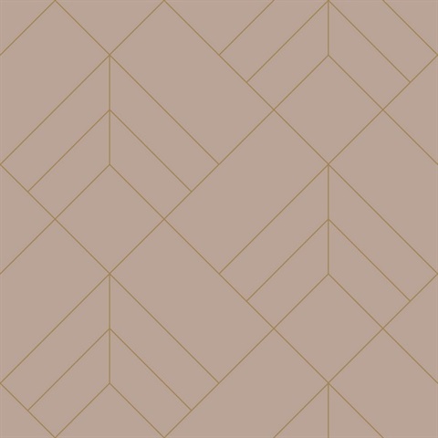 Sander Light Pink Foiled Geometric  Wallpaper