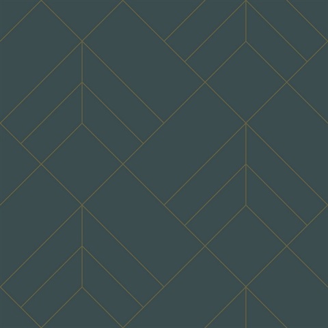 Sander Slate Foiled Geometric  Wallpaper
