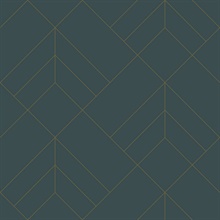 Sander Slate Foiled Geometric  Wallpaper
