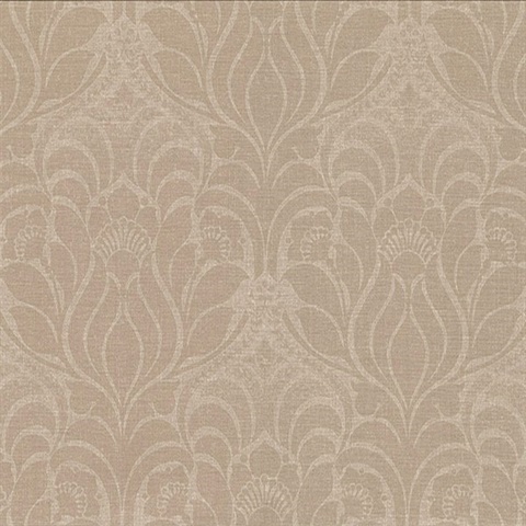 Sandor Light Brown Damask