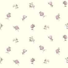 Sandra Purple Floral Toss Wallpaper