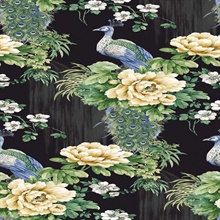 Sandy Ebony Peacook Natural Grasscloth Wallpaper