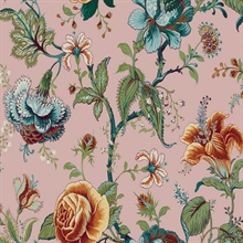 Sanibel Floral Trail Floral Rose Ash Peel and Stick Wallpaper