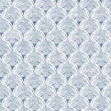 Santiago Blue Scalloped Shells Wallpaper