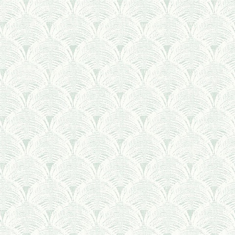 Santiago Teal Scalloped Shells Wallpaper