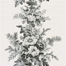 Saracens Black & White Natural Grasscloth Wallpaper