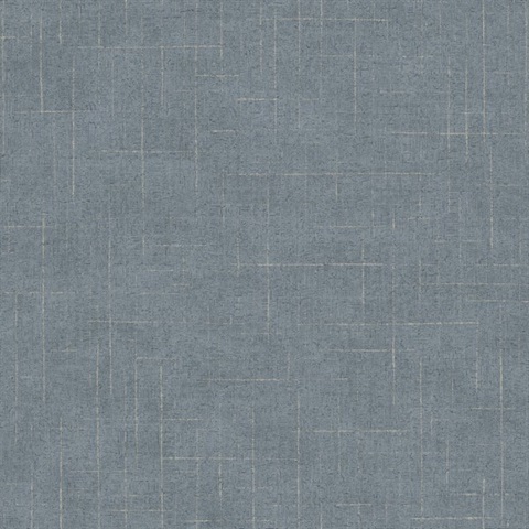 Saratoga Blue Faux Linen Wallpaper
