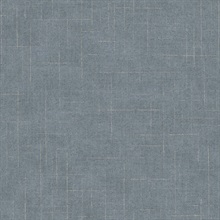 Saratoga Blue Faux Linen Wallpaper