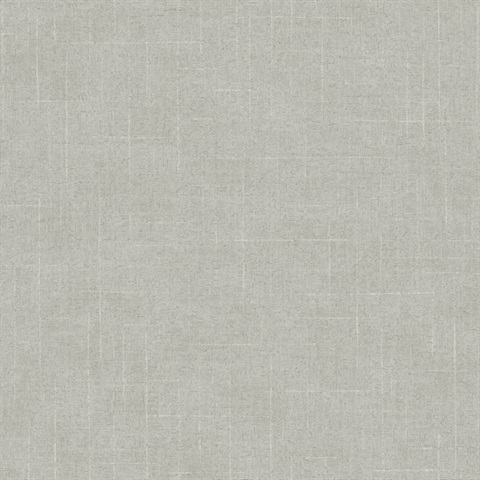 Saratoga Grey Faux Linen Wallpaper