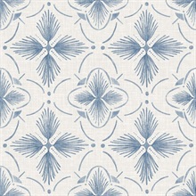 Sari Blue Medallion Wallpaper