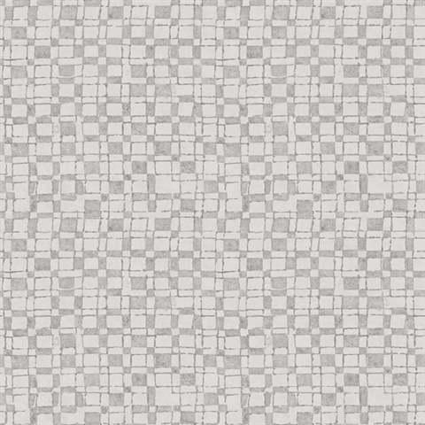 Sarni Platinum Grid Metallic Wallpaper
