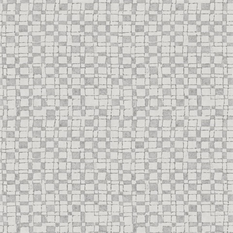 Sarni Platinum Grid Metallic Wallpaper